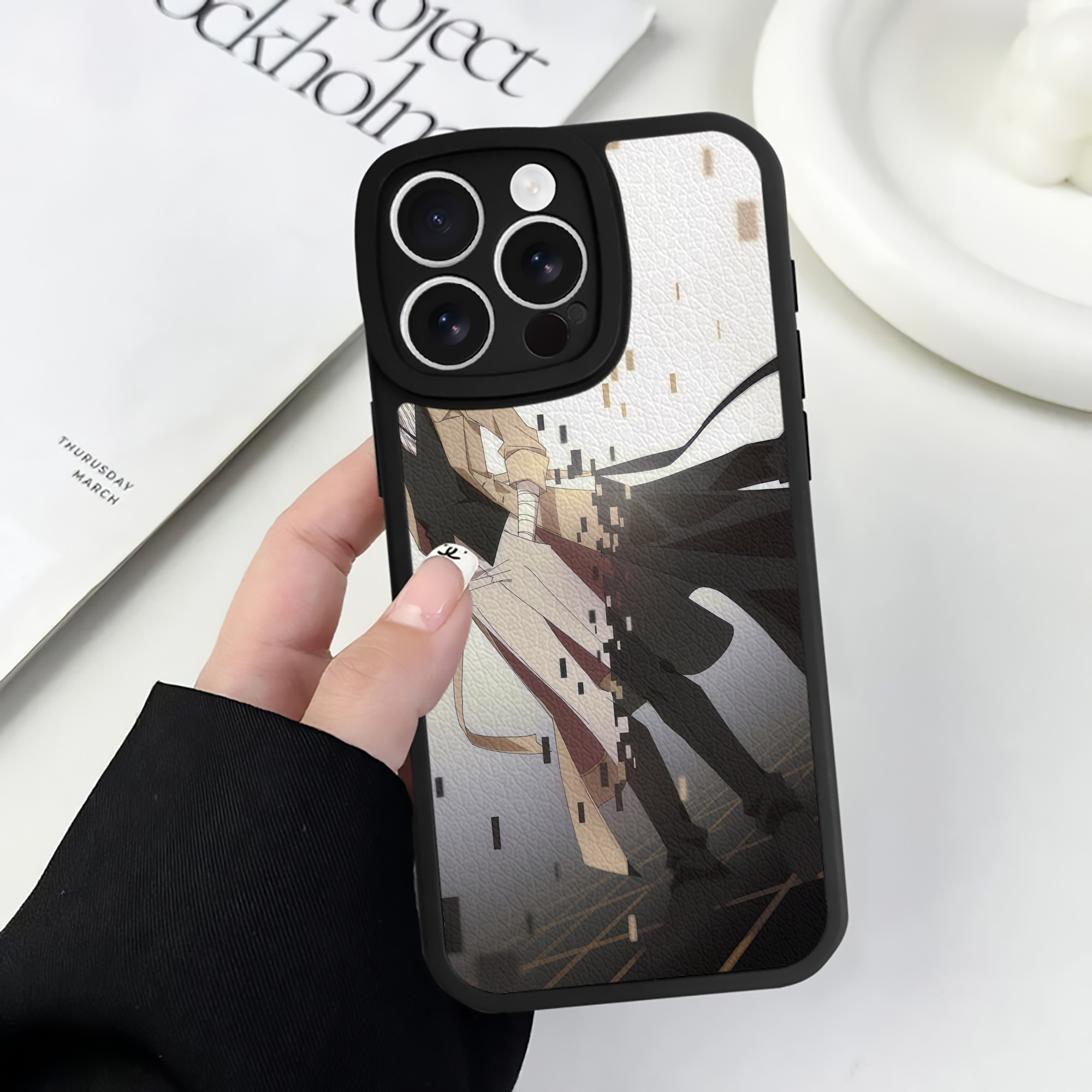 （画像用） 文豪ストレイドッグス Bungo Stray Dogs 【iPhone 16シリーズ対応】シリコンスマホケース（レザー調） 材質：シリコン